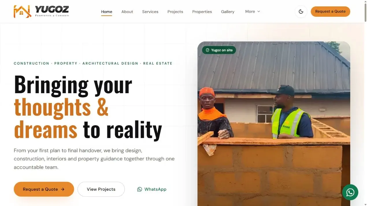 Yugoz Properties website, designed and built by Lumis Digital