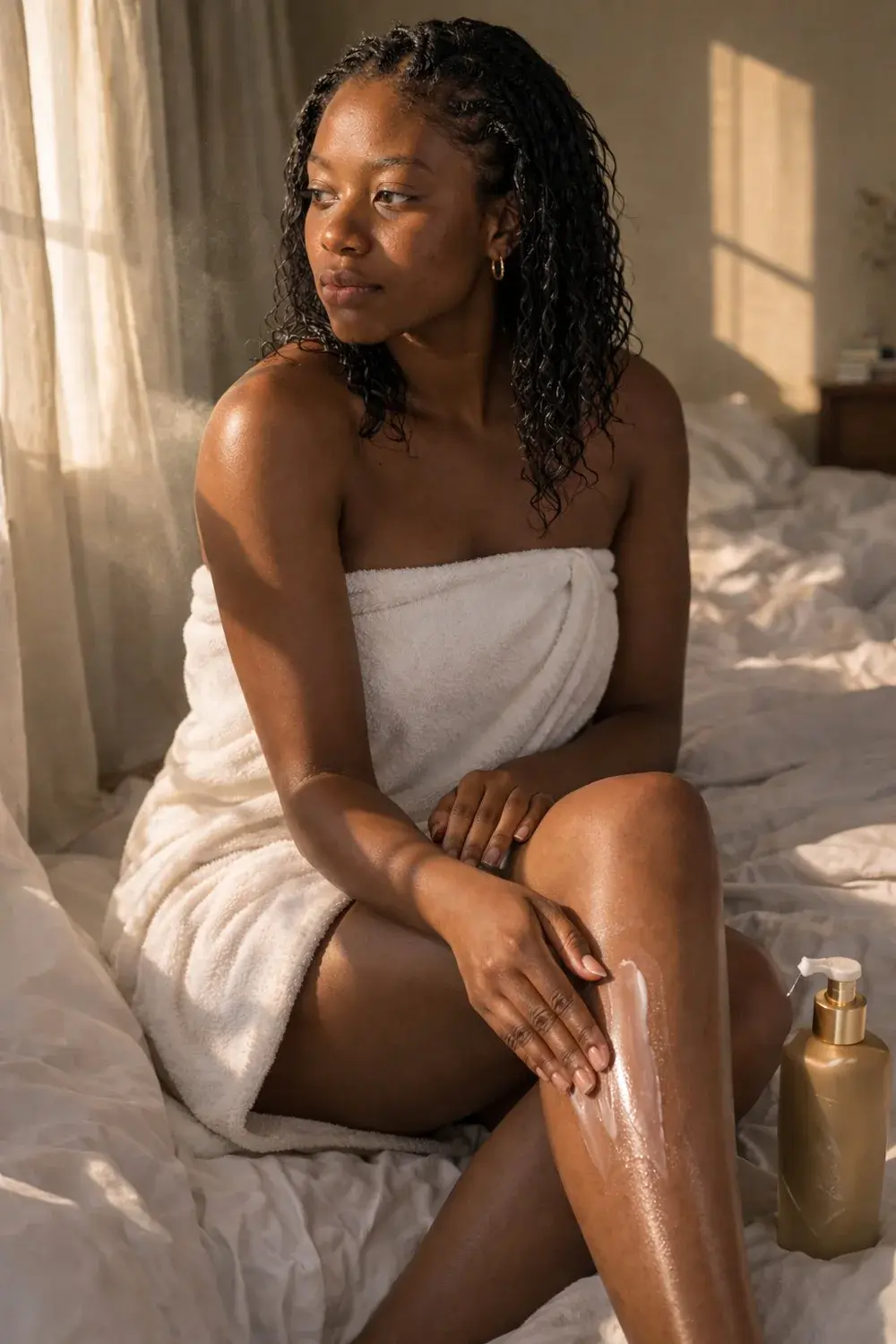 Warm beauty portrait beside a softly lit window